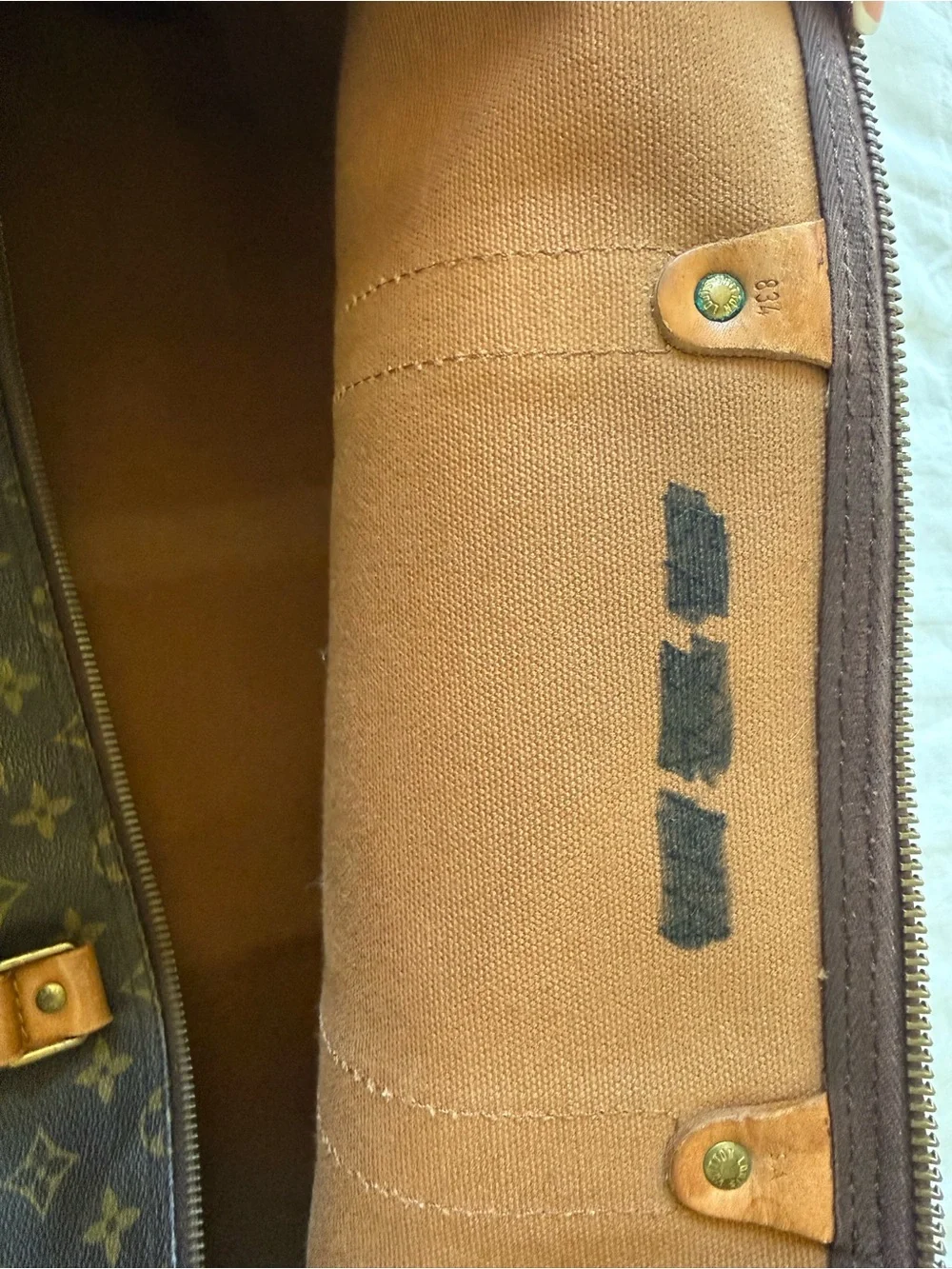 Louis Vuitton Monogram Canvas Duffel with Tan Leather Trim